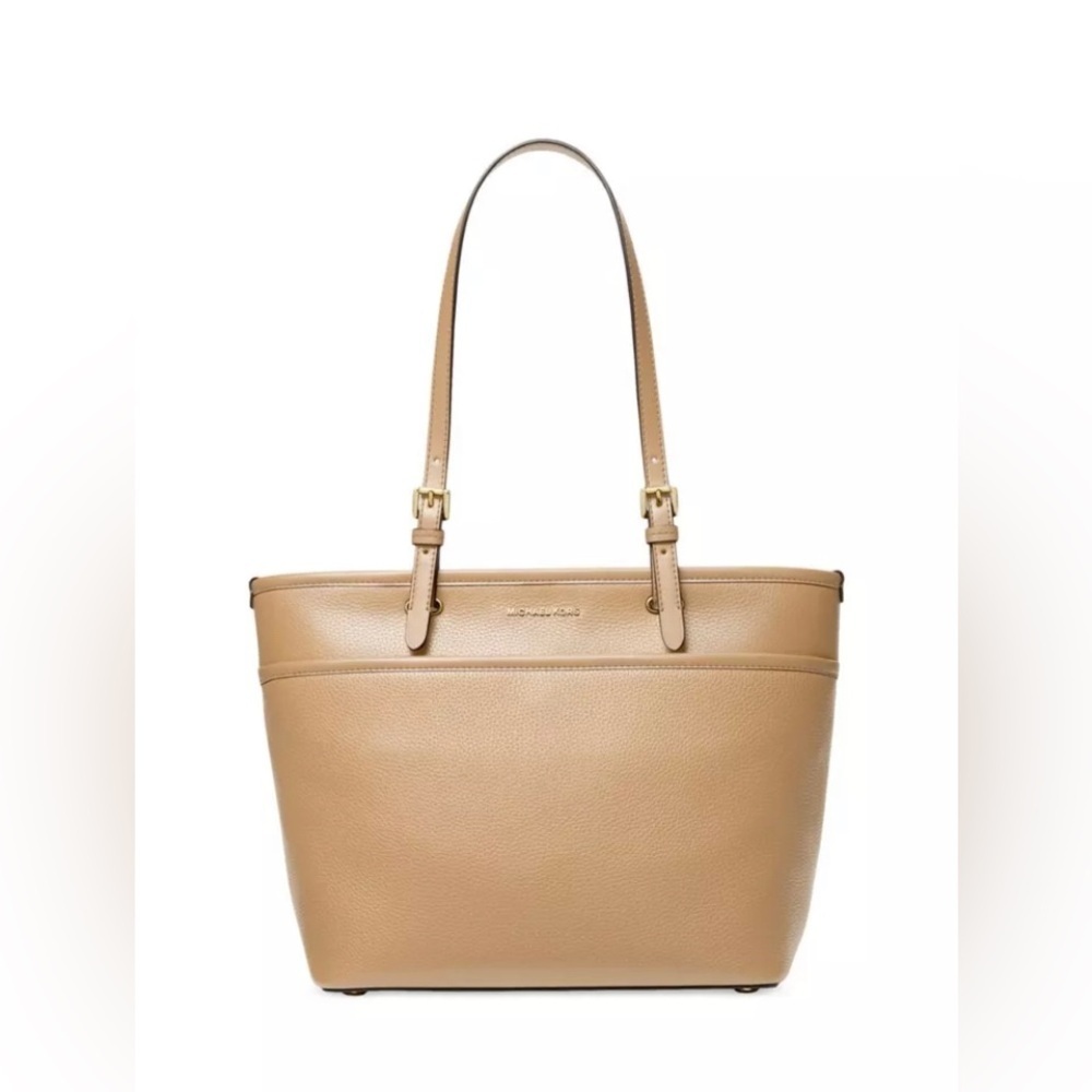 MICHAEL Michael Kors Winston Medium Top Zip Pocket Tote Bag Purse Camel